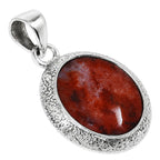 Red Moss Agate 925 Sterling Silver Pendant Necklace Jewelry SP01181