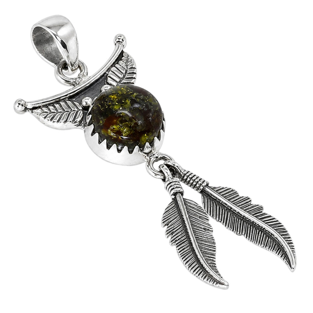 Feather - Dragon Blood Stone 925 Sterling Silver Pendant Necklace Jewelry SP01183