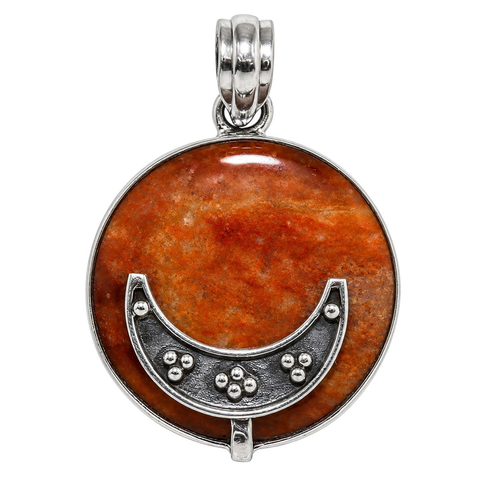 Crescent Moon - Rare Cady Mountain Agate 925 Sterling Silver Pendant Necklace Jewelry SP01185