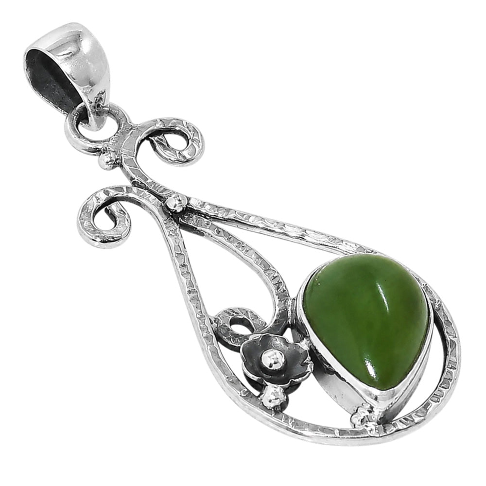 Green Aventurine 925 Sterling Silver Pendant Necklace Jewelry SP01187