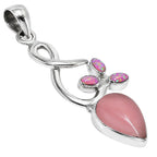 Guava Quartz and Fire Opal 925 Sterling Silver Pendant Necklace Jewelry SP01189