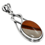 Polygram Jasper 925 Sterling Silver Pendant Necklace Jewelry SP01191