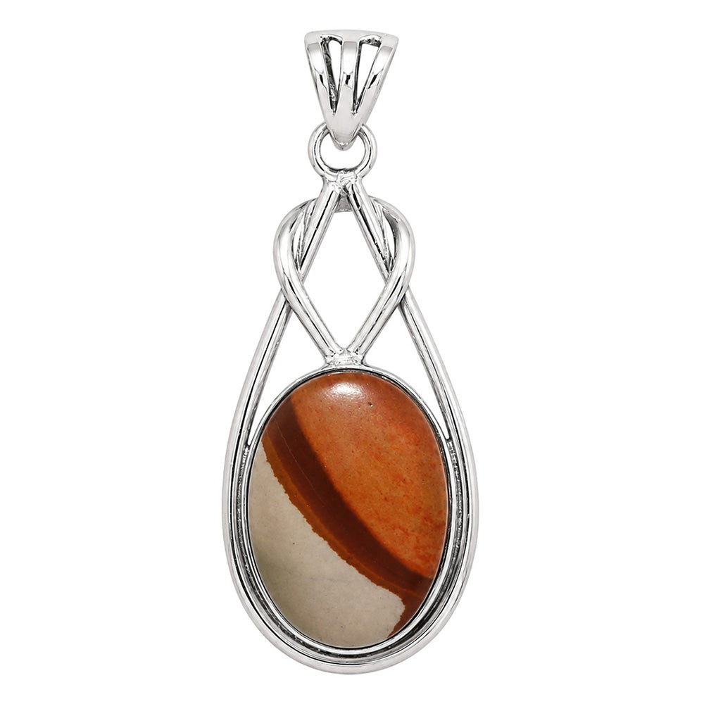 Polygram Jasper 925 Sterling Silver Pendant Necklace Jewelry SP01191
