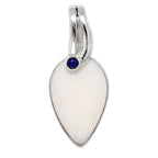 White Opal and Lapis Lazuli 925 Sterling Silver Pendant Necklace Jewelry SP01195