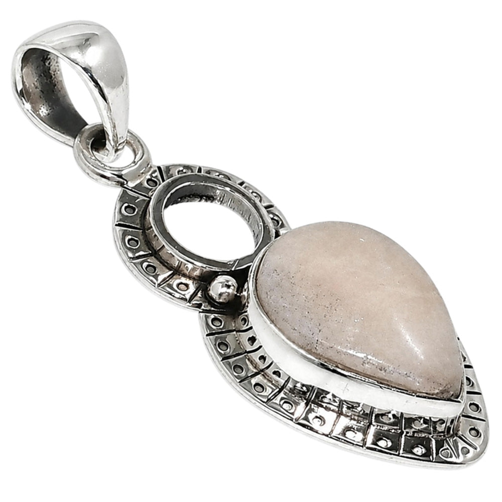 Pink Scolecite 925 Sterling Silver Pendant Necklace Jewelry SP01197
