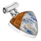 Blue Scheelite 925 Sterling Silver Pendant Necklace Jewelry SP01198