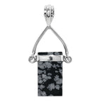 Snow Flake Obsidian 925 Sterling Silver Pendant Necklace Jewelry SP01207
