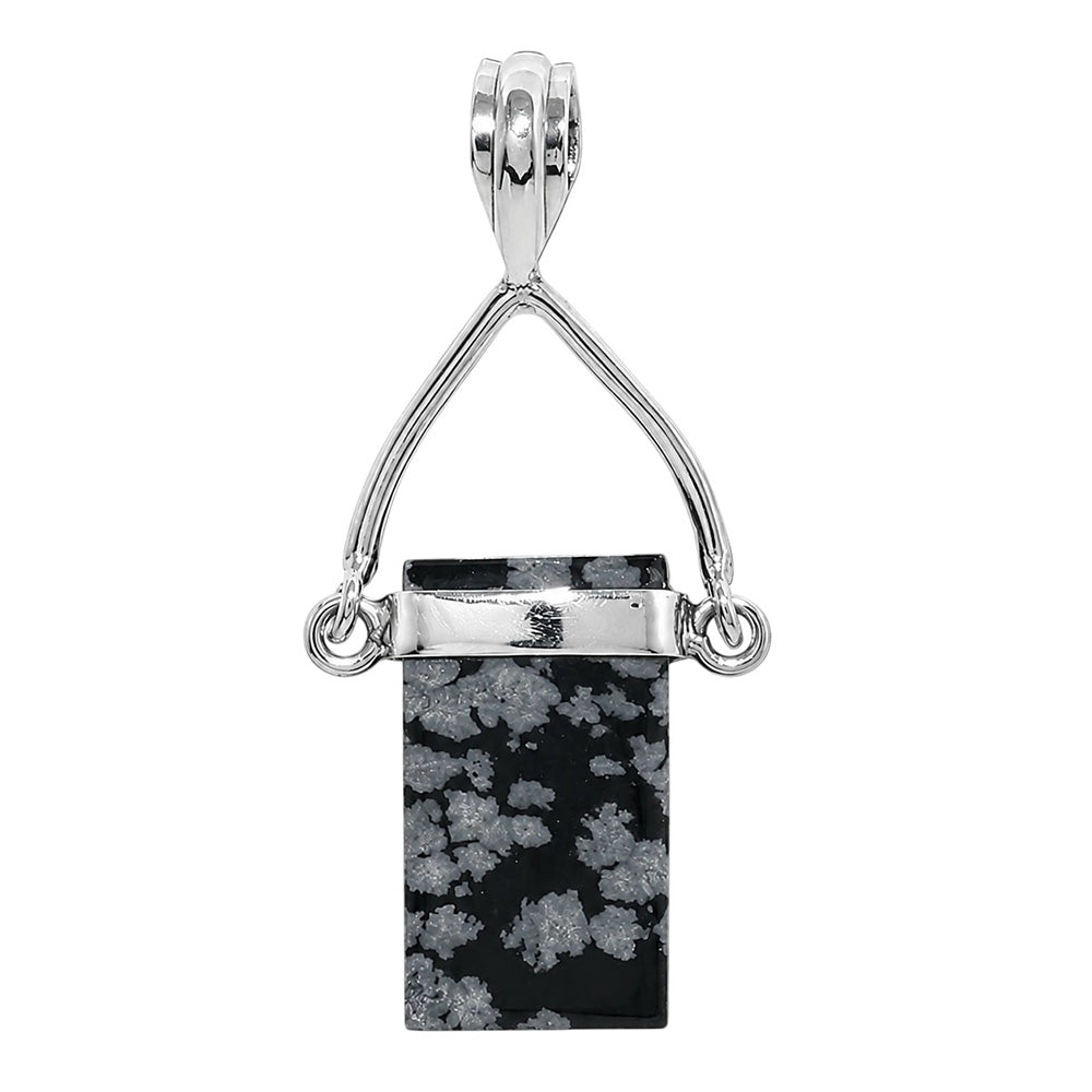 Snow Flake Obsidian 925 Sterling Silver Pendant Necklace Jewelry SP01207