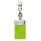 Australian Gaspeite and Peridot 925 Sterling Silver Pendant Necklace Jewelry SP01210