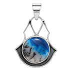 Merlinite Dendritic Opal 925 Sterling Silver Pendant Necklace Jewelry SP01211