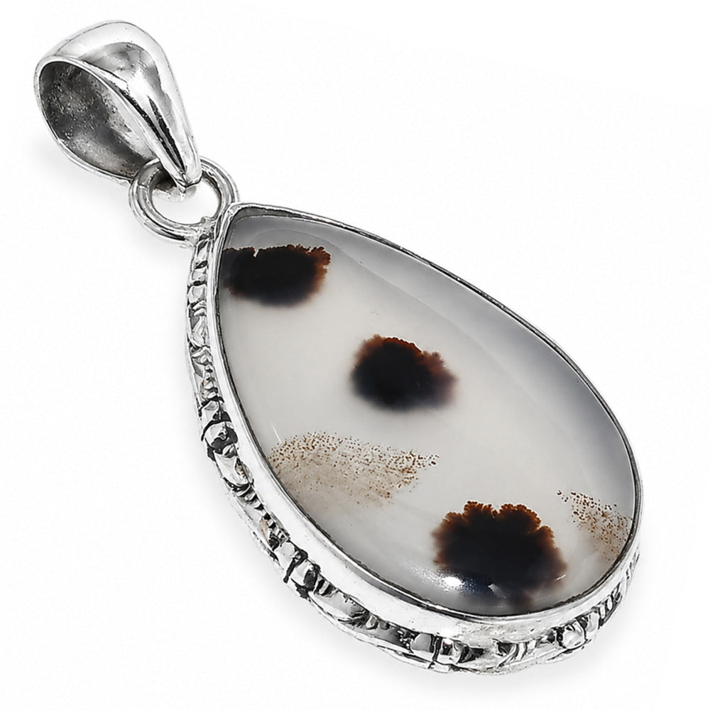 Montana Agate 925 Sterling Silver Pendant Necklace Jewelry SP01215