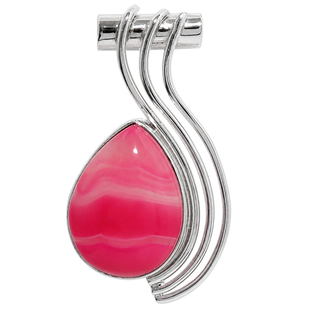 Pink Botswana Agate 925 Sterling Silver Pendant Necklace Jewelry SP01223