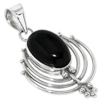 Black Onyx 925 Sterling Silver Pendant Necklace Jewelry SP01228