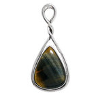 Blue Tiger Eye 925 Sterling Silver Pendant Necklace Jewelry SP01233