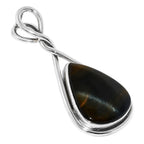 Blue Tiger Eye 925 Sterling Silver Pendant Necklace Jewelry SP01233