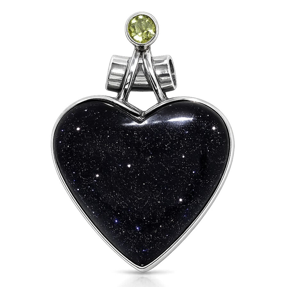 Sunstone In Iolite and Peridot 925 Sterling Silver Pendant Necklace Jewelry SP01238
