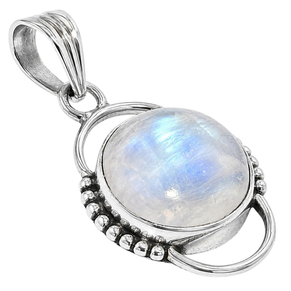 Rainbow Moonstone 925 Sterling Silver Pendant Necklace Jewelry SP01239