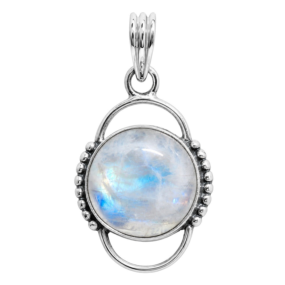 Rainbow Moonstone 925 Sterling Silver Pendant Necklace Jewelry SP01239