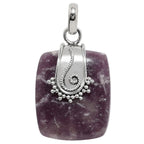 Purple Lepidolite 925 Sterling Silver Pendant Necklace Jewelry SP01246