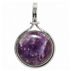 Purple Lepidolite 925 Sterling Silver Pendant Necklace Jewelry SP01260