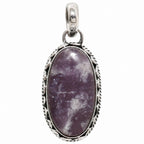 Filigree - Purple Lepidolite 925 Sterling Silver Pendant Necklace Jewelry SP01263