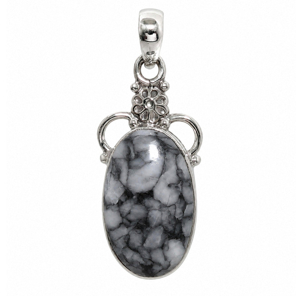 Pinolith Stone 925 Sterling Silver Pendant Necklace Jewelry SP01264