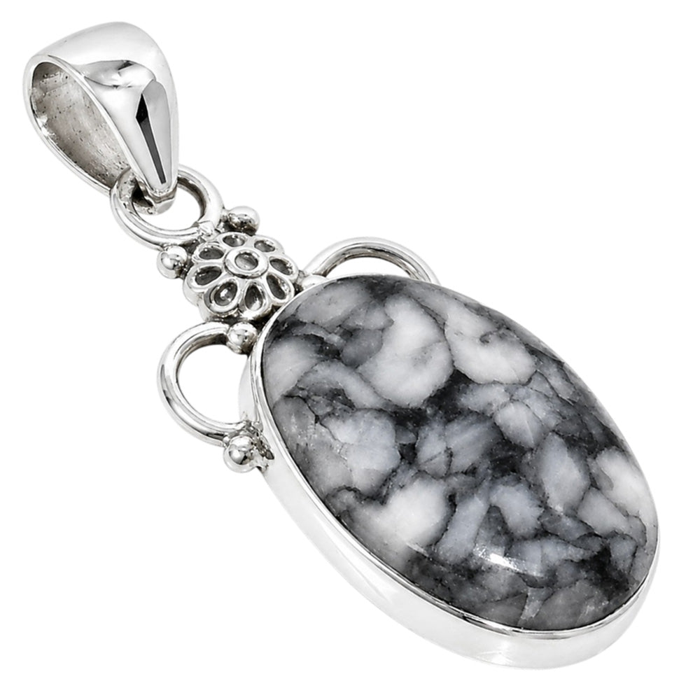 Pinolith Stone 925 Sterling Silver Pendant Necklace Jewelry SP01264