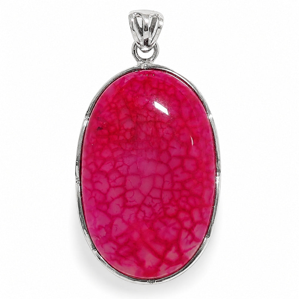 Dragon Vein Agate 925 Sterling Silver Pendant Necklace Jewelry SP01271