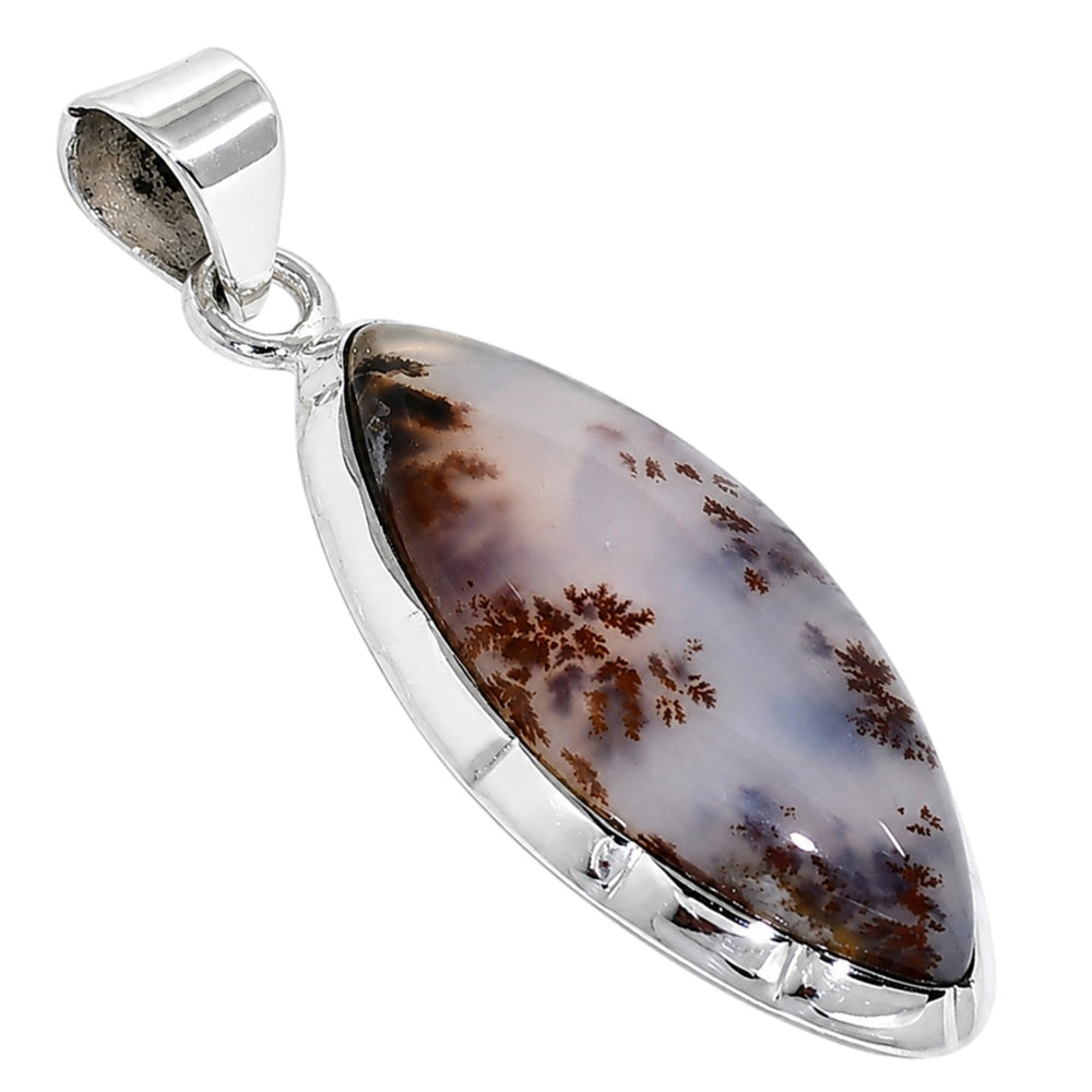 Robinson Ranch Plume Agate 925 Sterling Silver Pendant Necklace Jewelry SP01272