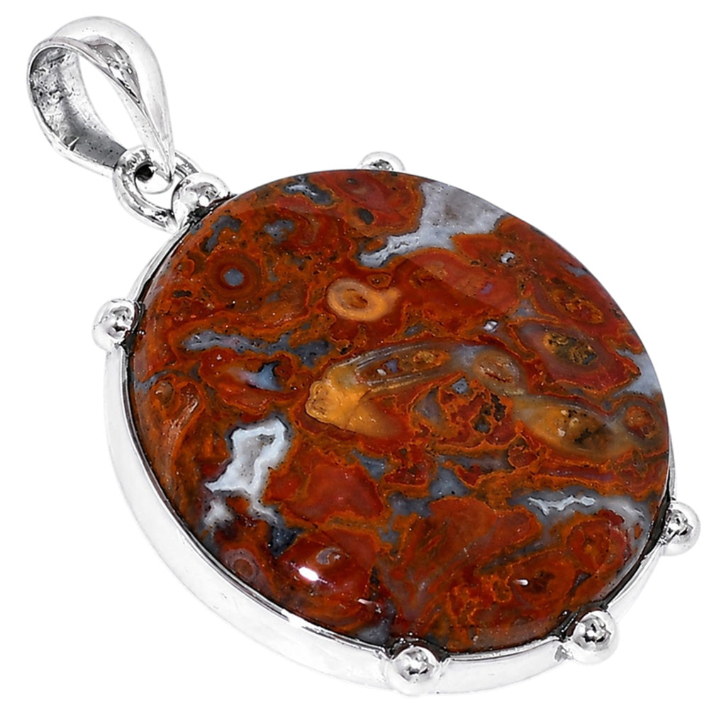 Red Palm Root Agate 925 Sterling Silver Pendant Necklace Jewelry SP01273