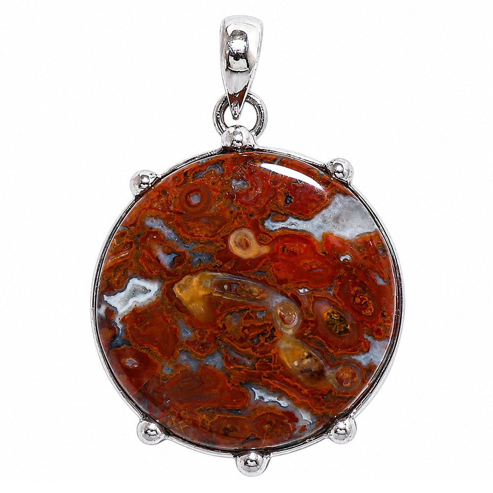 Red Palm Root Agate 925 Sterling Silver Pendant Necklace Jewelry SP01273