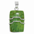 Australian Gaspeite 925 Sterling Silver Pendant Necklace Jewelry SP01276