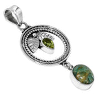 Mermaid Kyanite and Peridot 925 Sterling Silver Pendant Necklace Jewelry SP01281