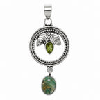 Mermaid Kyanite and Peridot 925 Sterling Silver Pendant Necklace Jewelry SP01281