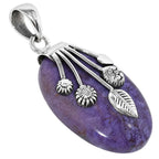 Lavender Jade 925 Sterling Silver Pendant Necklace Jewelry SP01282