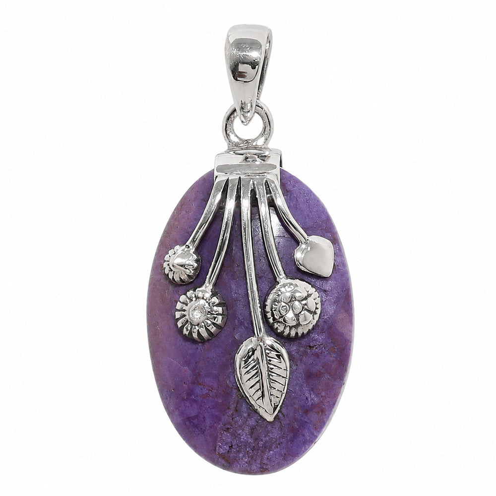 Lavender Jade 925 Sterling Silver Pendant Necklace Jewelry SP01282
