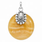Yellow Aragonite 925 Sterling Silver Pendant Necklace Jewelry SP01283