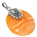 Yellow Aragonite 925 Sterling Silver Pendant Necklace Jewelry SP01283