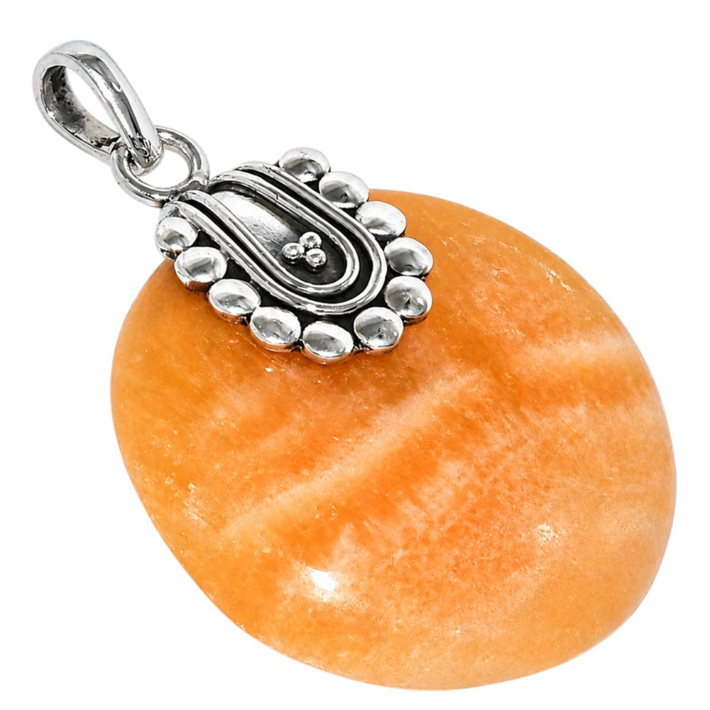 Yellow Aragonite 925 Sterling Silver Pendant Necklace Jewelry SP01283