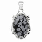 Snow Flake Obsidian 925 Sterling Silver Pendant Necklace Jewelry SP01289