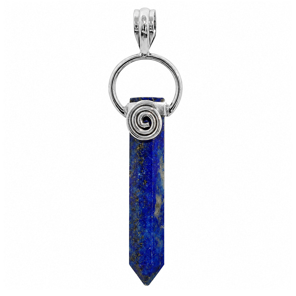 lapis Lazuli Point 925 Sterling Silver Pendant Necklace Jewelry SP01296