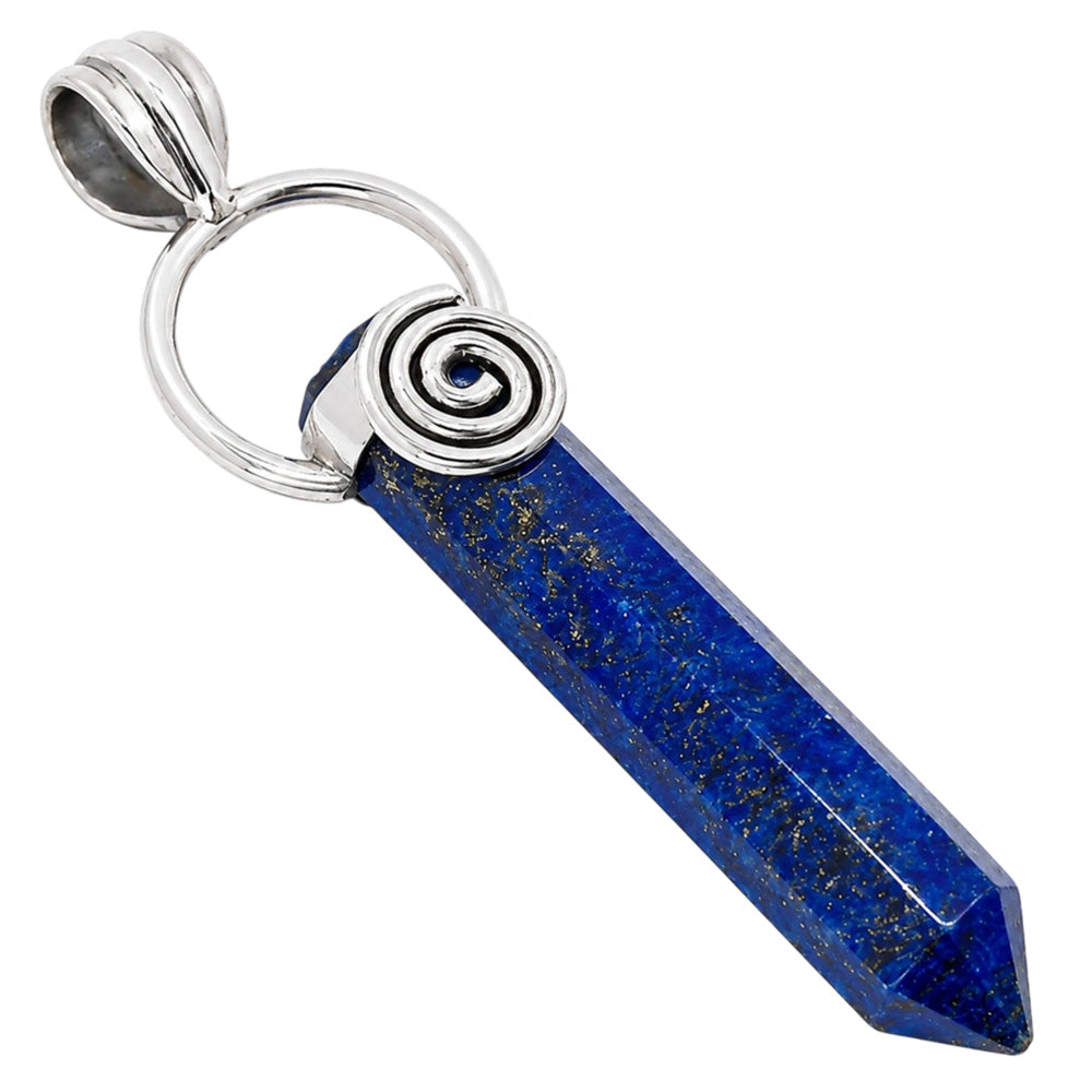 lapis Lazuli Point 925 Sterling Silver Pendant Necklace Jewelry SP01296