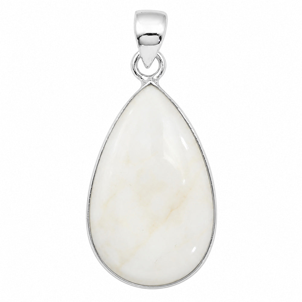 White Opal 925 Sterling Silver Pendant Necklace Jewelry SP01297