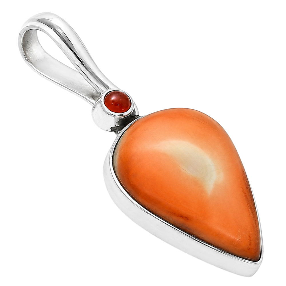 Imperial Jasper and Carnelian 925 Sterling Silver Pendant Necklace Jewelry SP01298