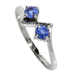 Tanzanite 925 Sterling Silver Ring Jewelry Size-22 SR01001