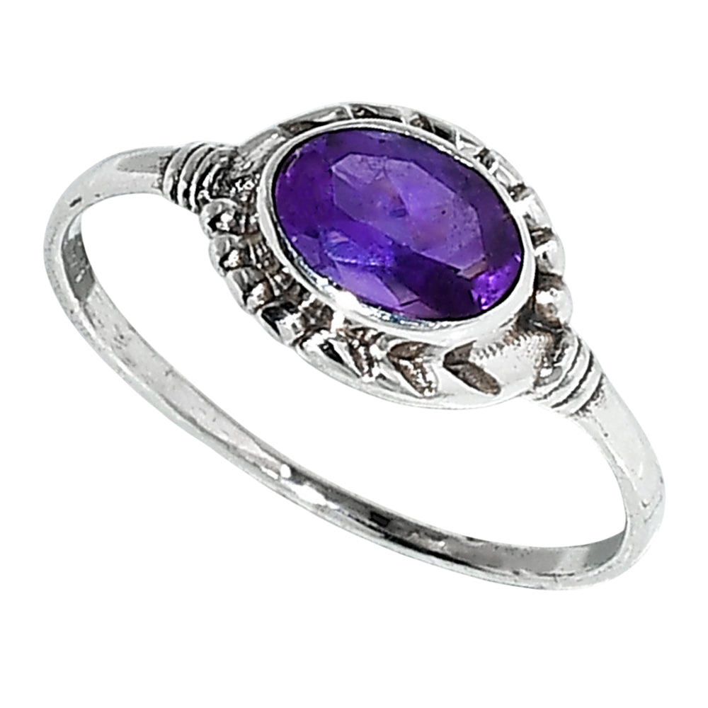 African Amethyst 925 Sterling Silver Ring Jewelry Size-14 SR01004