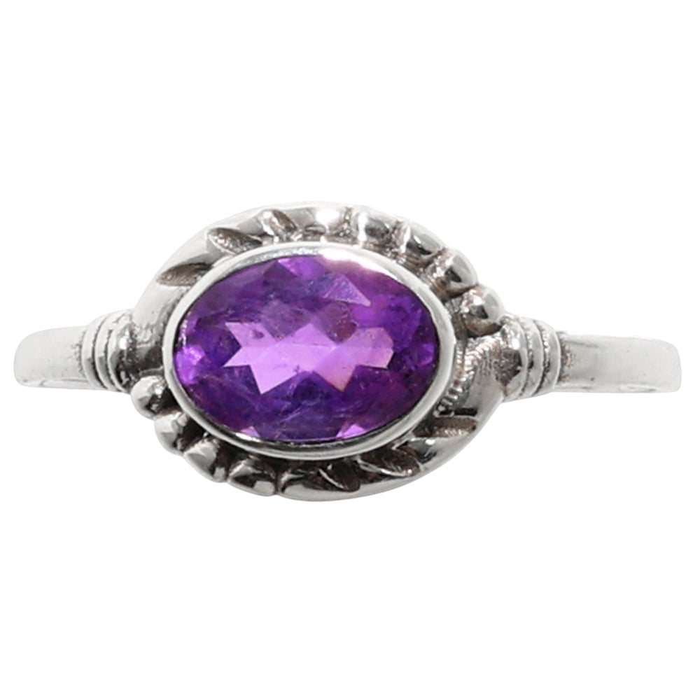 African Amethyst 925 Sterling Silver Ring Jewelry Size-14 SR01004