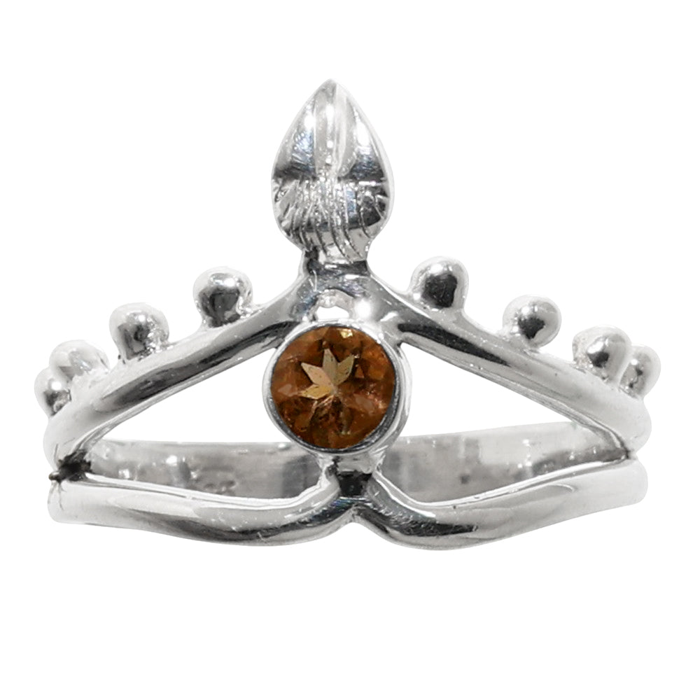 Crown - Smoky Quartz 925 Sterling Silver Ring Jewelry Size-17 SR01006