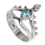 Crown - Sky Blue Topaz 925 Sterling Silver Ring Jewelry Size-14 SR01007