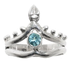 Crown - Sky Blue Topaz 925 Sterling Silver Ring Jewelry Size-14 SR01007